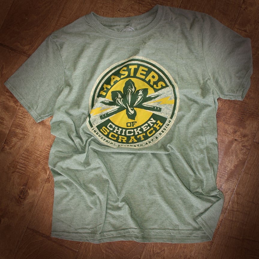 Image of Heather MOCS Logo shirt Military Green