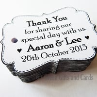 Image 1 of 100 Personalised White Scroll Gift Tags