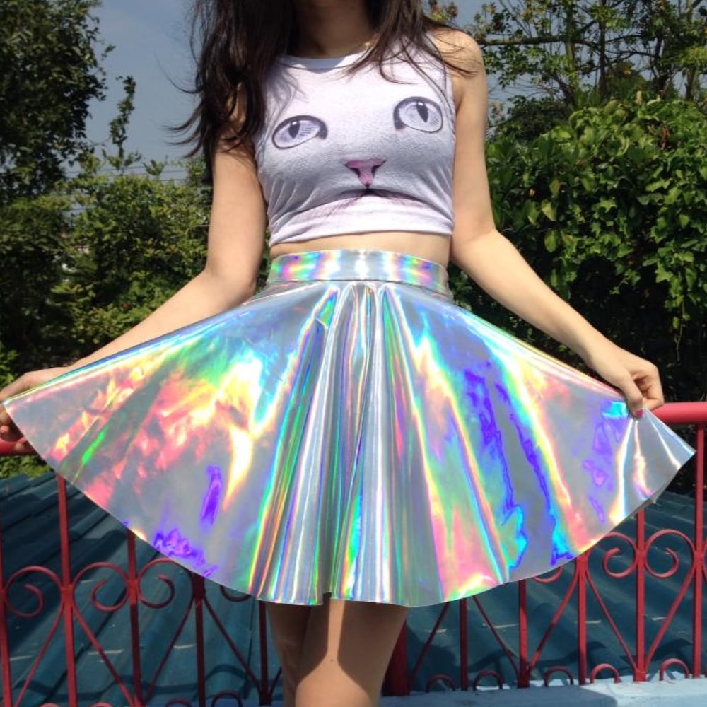 Image of Made To Order - Holographic Circle Skirt