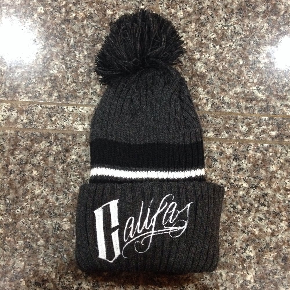 Image of Pom striped beanies 