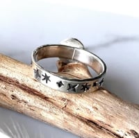 Image 4 of Handmade Sterling Silver Celestial Starry Carnelian Ring 925
