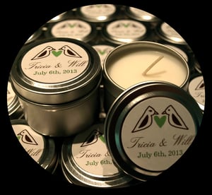 Image of Bridal or Baby Shower Favor Soy Candle Tins