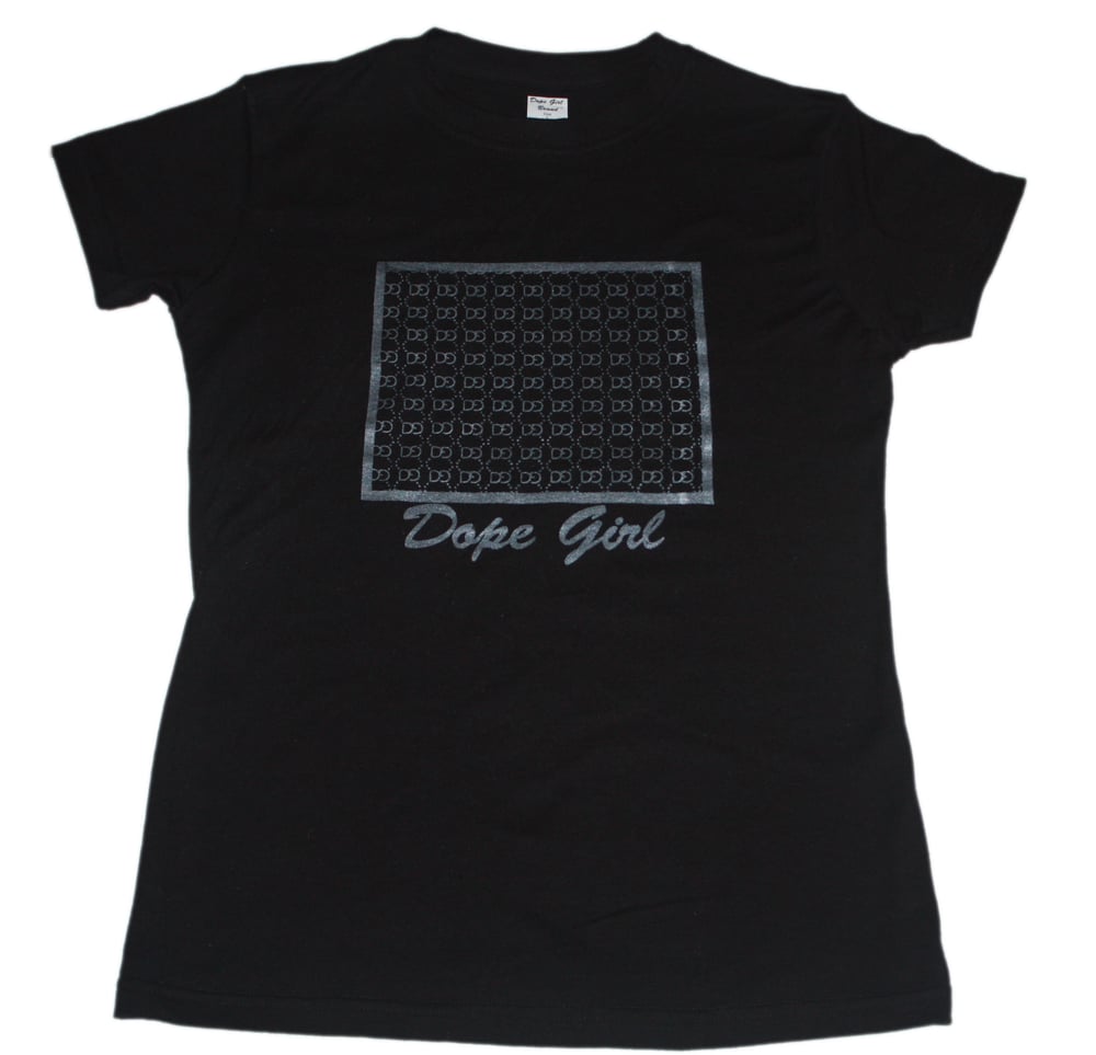 Image of Dope Girl Silver Metallic Tee