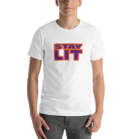 Image 2 of STAY LIT GOLD/RED/PURPLE Short-Sleeve Unisex T-Shirt