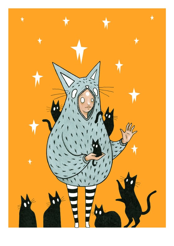 Image of 'Lovecats' - A4 UNSIGNED OPEN EDITION PRINT
