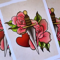 Image 3 of Rose & Dagger Art Print 