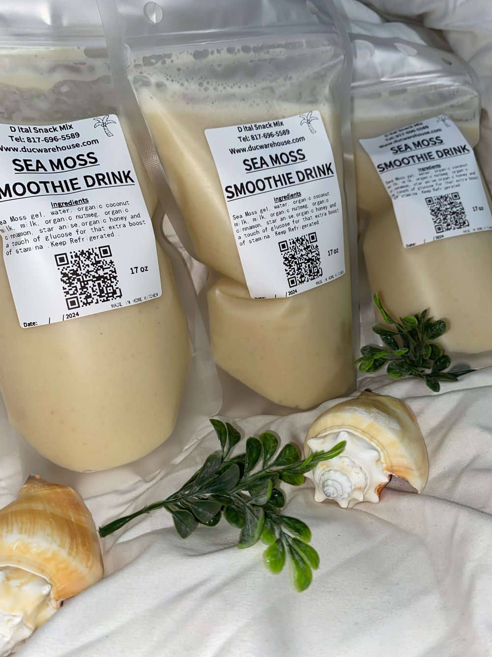 Image of D ital Snack mix Seamoss Smoothie Drink 17oz Individual Daily Pk