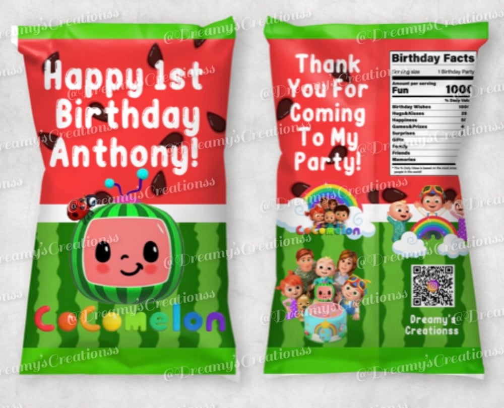 Image of Cocomelon Chip bag Labels (12)