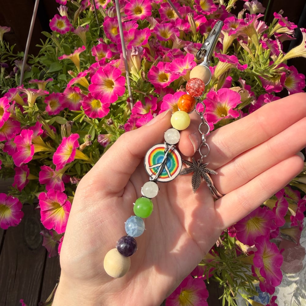 Image of peace & love roach clip
