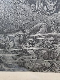 Image 10 of LARGE STATEMENT PIECE "1800's Dante Inferno Gustave Dore" page with preserved spider web - C