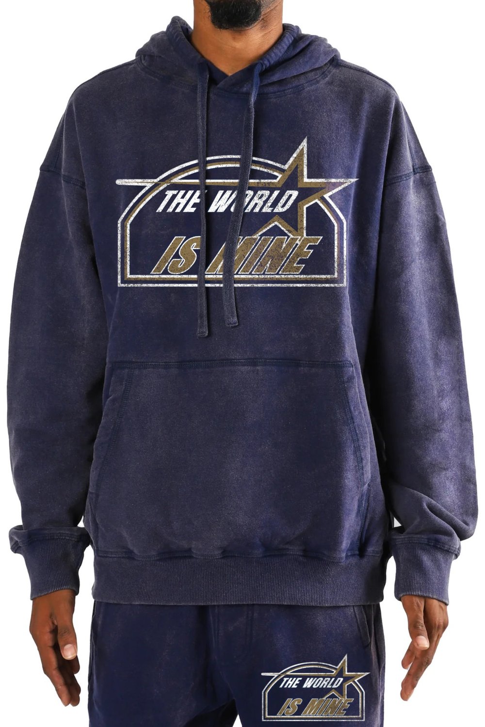 Washed Hoodie & Flared Sweatpants Set