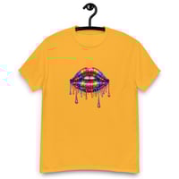 Image 11 of Unisex classic tee, Rainbow Lips Dripping Paint Retro Tee