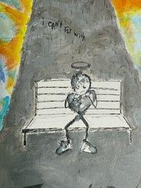 Image 3 of BROKEN WINGS 20x16in Acrylic Painting (signed) 