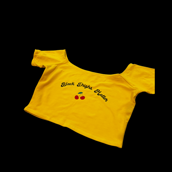 Image of Cherry Teenie Crop Top (Mustard)