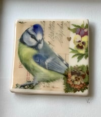 Image 1 of Blue tit ceramic tile picture 