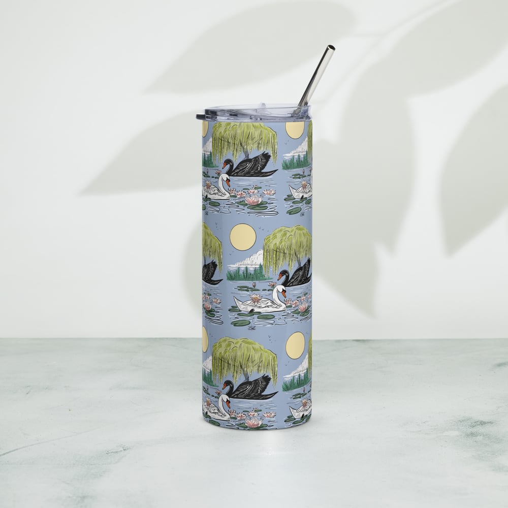 Swan Lake in color Stainless steel tumbler