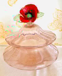 Image 1 of VENETIAN GLASS ROSE TOPPED DISH