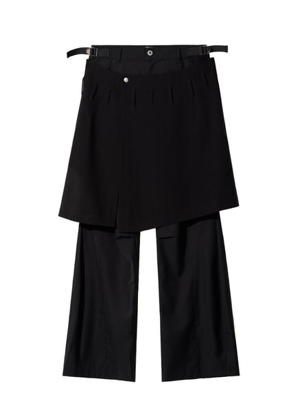 Image of EQUALNEAR - Ammo Belt Flared Pants (Black)