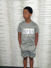Image 3 of God My Big Homie Embroidered Short Set