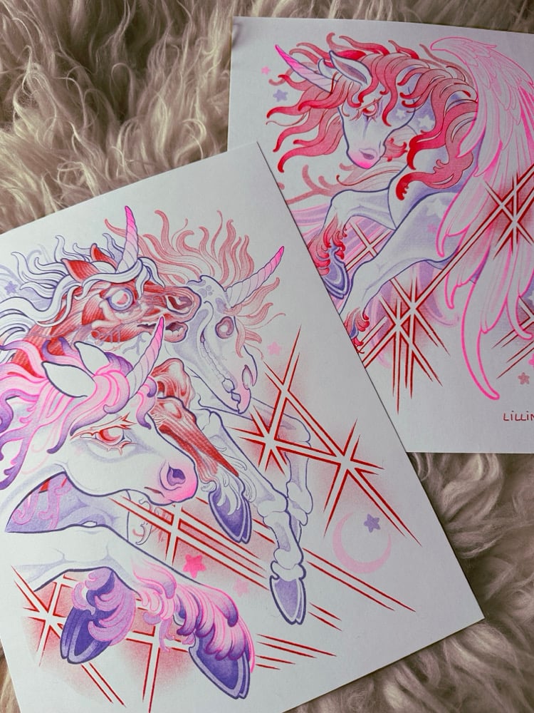 Pegasus Risograph Print