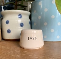Image 5 of Hand Thrown Little Flowers Design or Love text Pots
