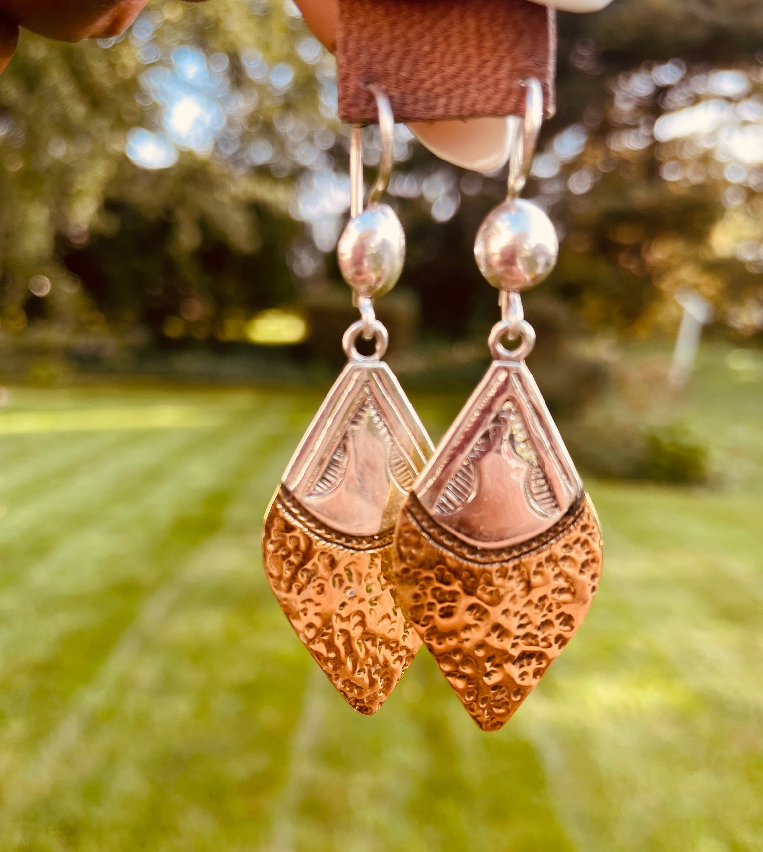 Image of Tuareg Silver & Brass Small Earrings