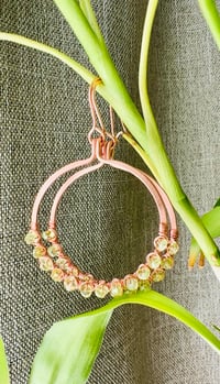 Image 1 of Peridot (Copper) Hoop Earrings