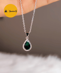 Image 4 of Suvina_S925 Sterling Premium Quality AD Pendant set Copy Copy