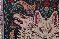 Image 4 of Wolves and Wildflowers Woven Blanket