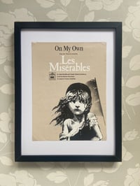 Image 1 of On My Own from Les Miserables, framed 1986 vintage sheet music