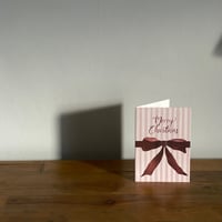 Red Ribbon Bow Christmas Card 