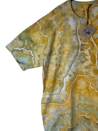 Image 4 of XXL Adult Combed Cotton Tee in Golden Earthy Geode Ice Dye