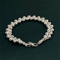 Image 5 of Charm 925 Sterling Silver Bracelets for Women Fine Braided beads Chain Fashion Wedding Party Christm