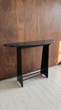 Image 3 of Console demi-lune vintage en bois laqué noir