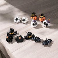 Image 3 of 6 Pairs Halloween Assorted Stud Earrings