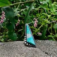 Image 1 of ⋆✶ Turquoise + Opal Inlay Pointed Ball Ring ✶⋆Size 6.5⋆
