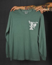 Image 2 of *FINAL STOCK* Letterman Birds Long-Sleeved Shirt (Washed Green)