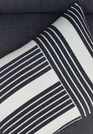 Image of Handmade Striped Patchwork Cushion