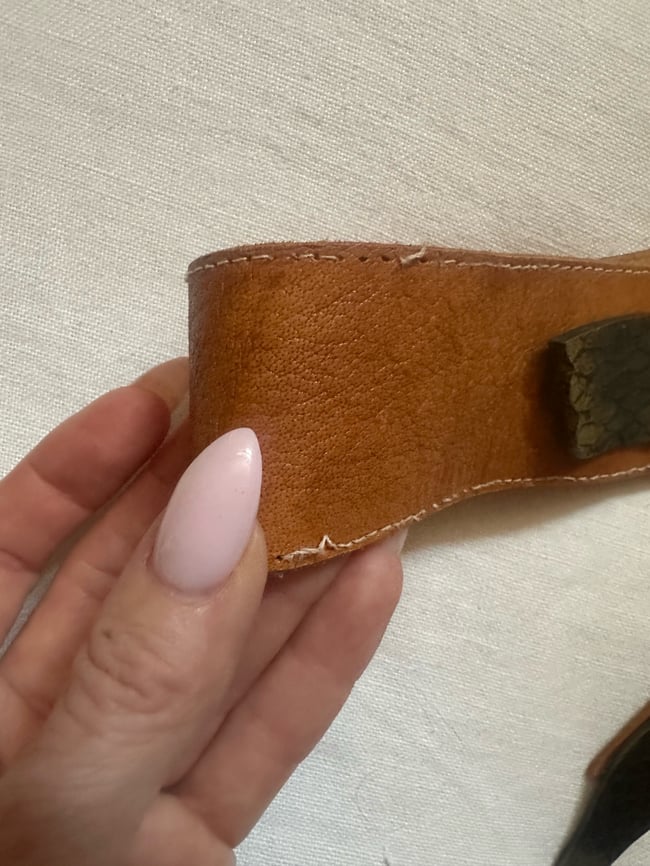 70s leather and metal SNAKE belt 