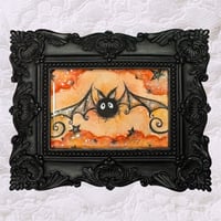 ‘Orange Soot Bat’ Original Painting ~ Framed