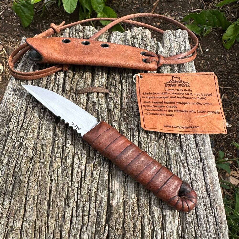 Image of 75mm Neck Knife  leather AEB-L