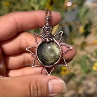 Image 4 of Gold Sheen Obsidian Sun/Flower Pendant 🖤✨