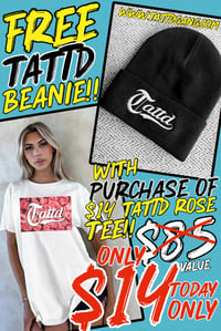 FREE TATTD BEANIE + $14 tattd rose 🌹 tee!!! 85% off!!!