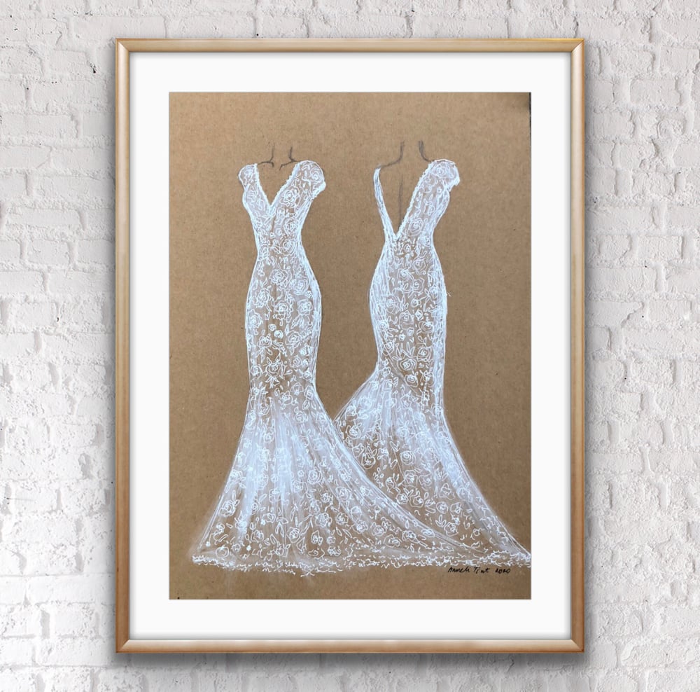 Image of Back and front bridal illustration 