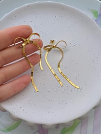 Image 6 of TASSEL DROP BOW EARRINGS 