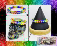 Image 1 of Crystal Rhinestone Rainbow Bangle Bracelet