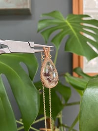 Image 2 of Gold Garden Quartz Teardrop Crystal Necklace