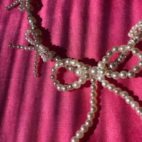 Image 5 of Faux Pearl Bow Necklace 