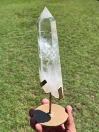 Image 8 of Polished Clear Quartz Crystal Point In Custom Stand #2901