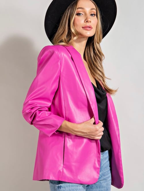 Image of Vegan Leather Blazer 